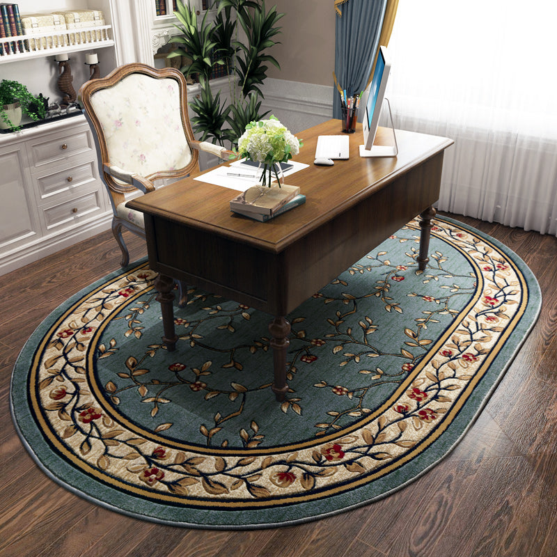 European Pastoral Style Oval Carpets For Living Room Home Large Floral Bedroom Carpet