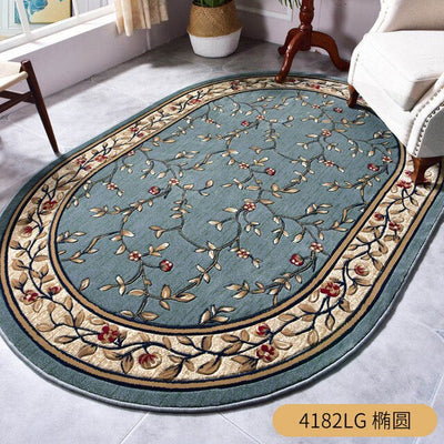 European Pastoral Style Oval Carpets For Living Room Home Large Floral Bedroom Carpet