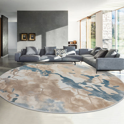 Nordic Modern Art Round Carpets for Living Room Home Bedroom Round Rug