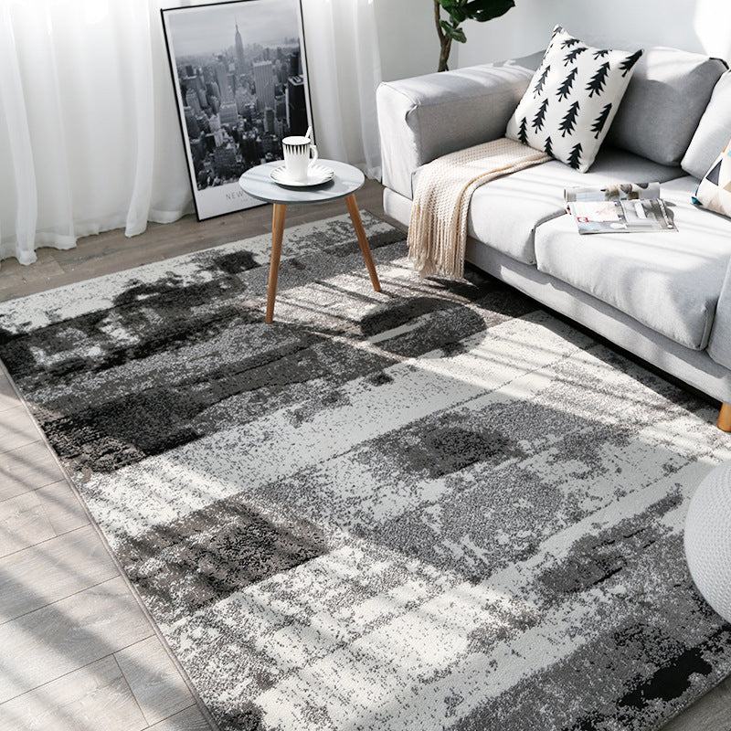Modern Dark Grey Polypropylene Carpets For Living Room Bedroom Rugs