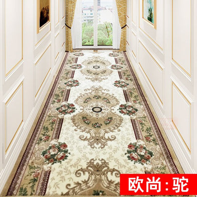 European Style 3D Red Hallway Stair Carpet Pastoral Corridor Rugs