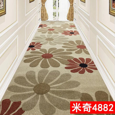 European Style 3D Red Hallway Stair Carpet Pastoral Corridor Rugs
