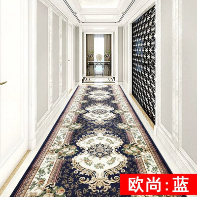 European Style 3D Red Hallway Stair Carpet Pastoral Corridor Rugs