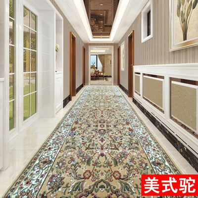 European Style 3D Red Hallway Stair Carpet Pastoral Corridor Rugs
